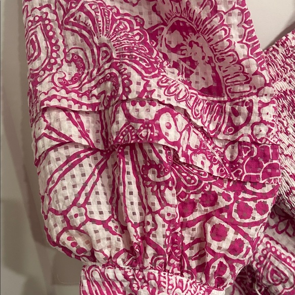 Anthropologie Pink Patterned Blouse - Picture 5 of 5